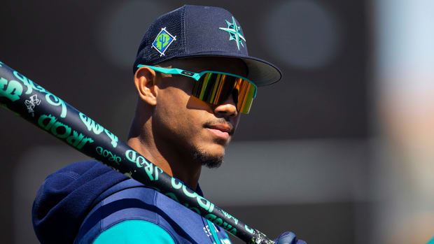 Seattle Mariners outfielder Julio Rodriguez during spring training workouts at Peoria Sports Complex.
